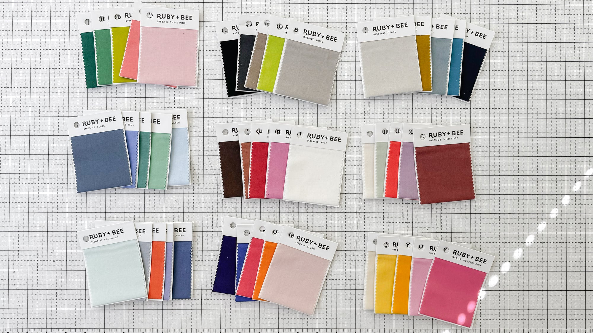 Ruby and Bee Swatch Card Color Palettes