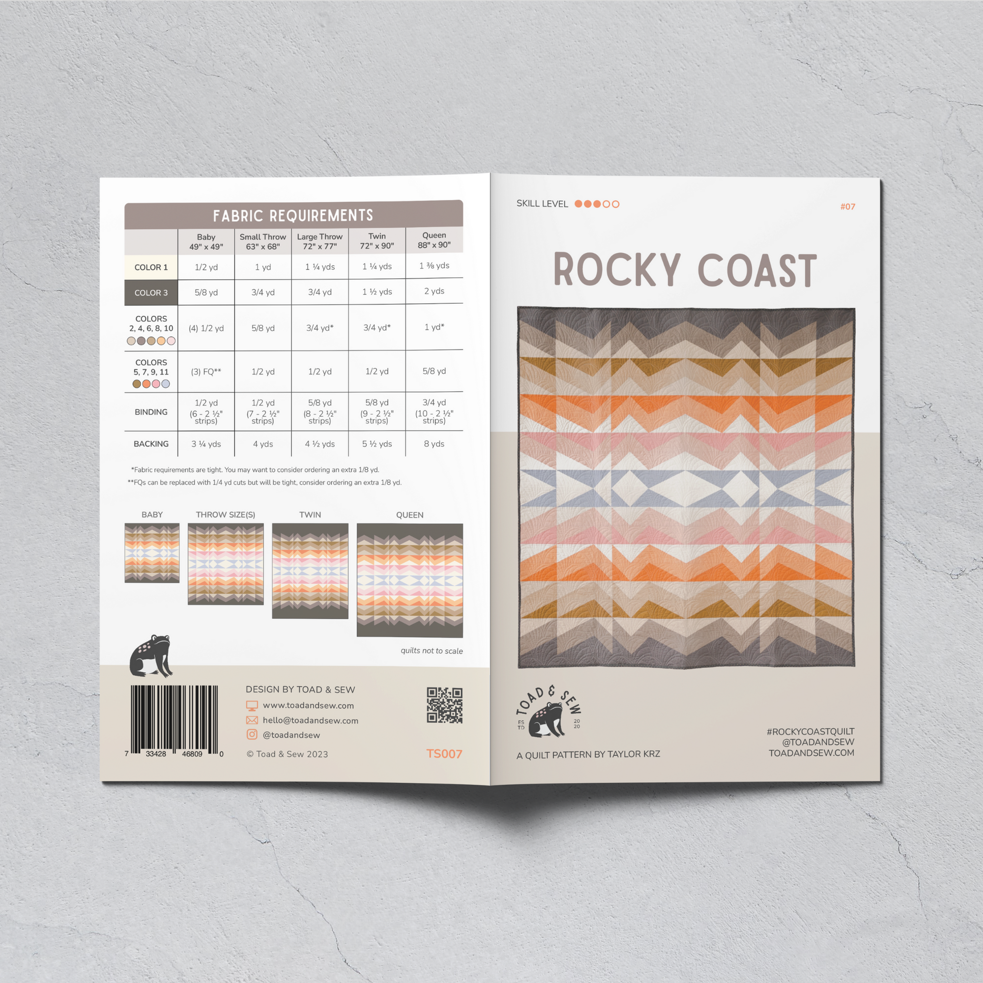 Rocky Coast Quilt Printed Pattern