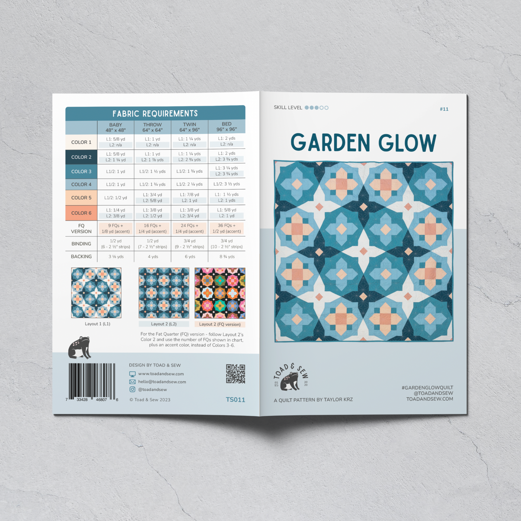 Garden Glow Quilt Printed Pattern