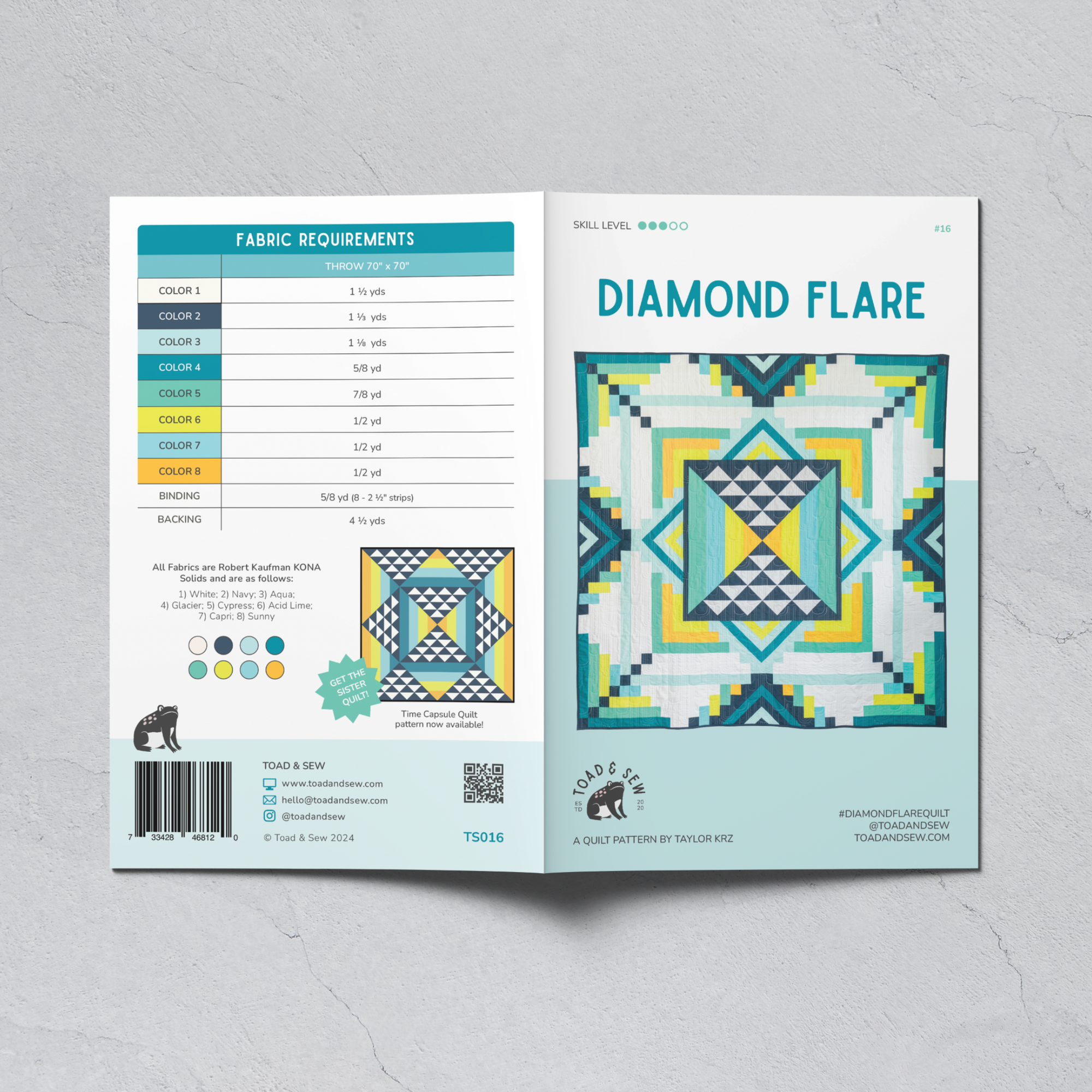 Diamond Flare Quilt Printed Pattern