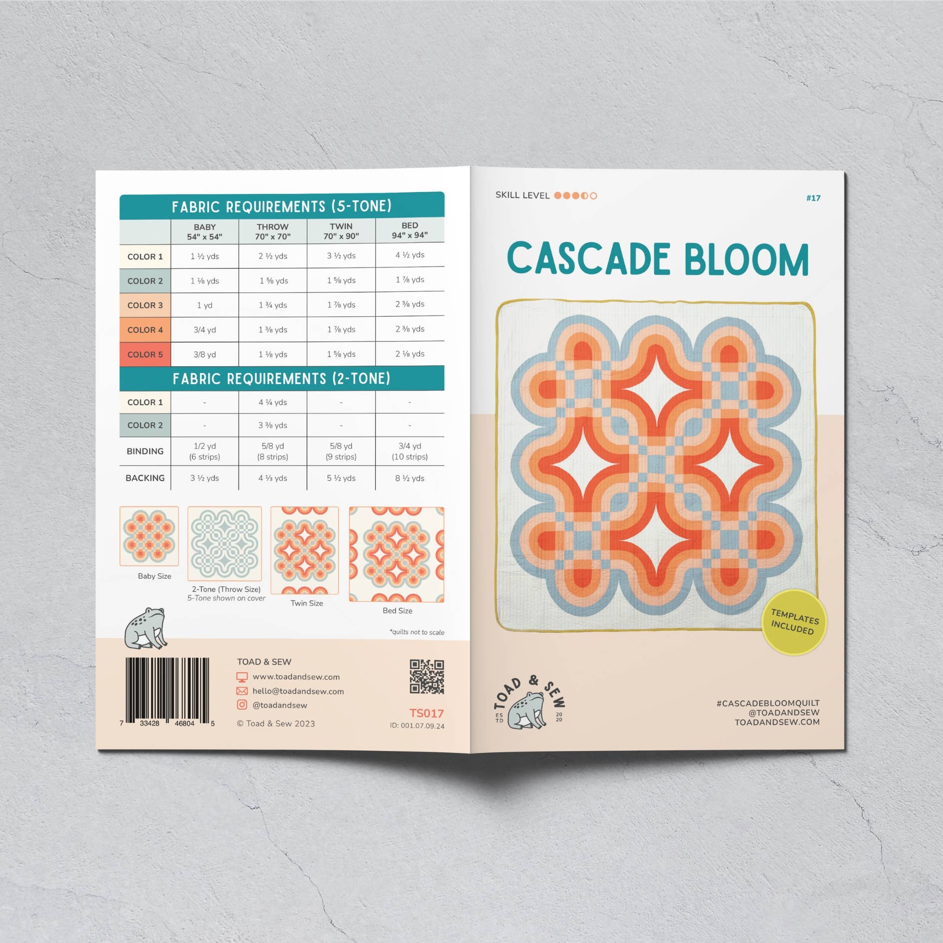 Cascade Bloom Quilt Printed Pattern